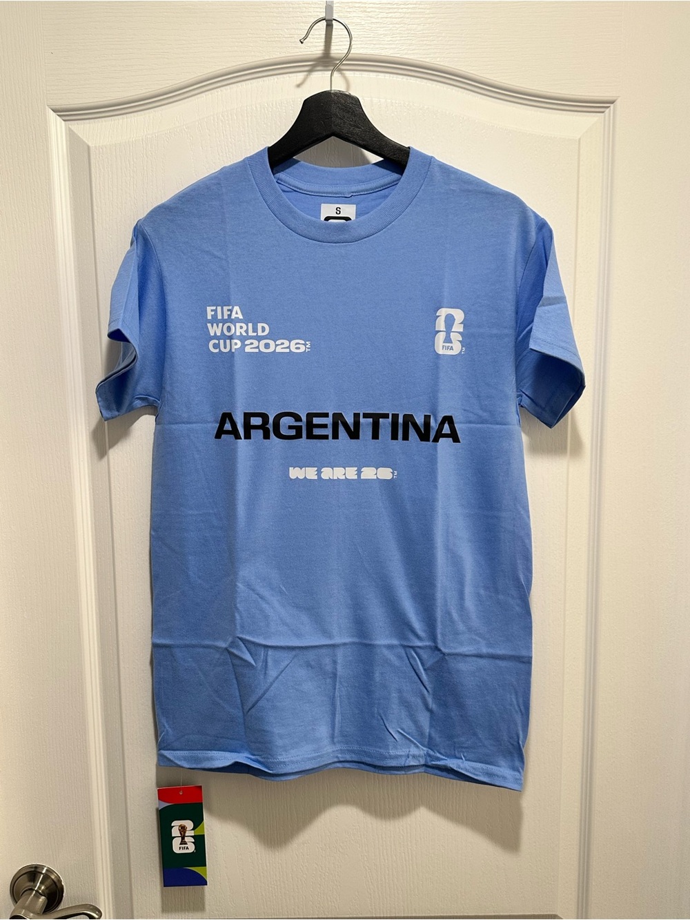 FIFA World Cup 2026 Authentic Argentina Light Blue T-Shirt, Size Small